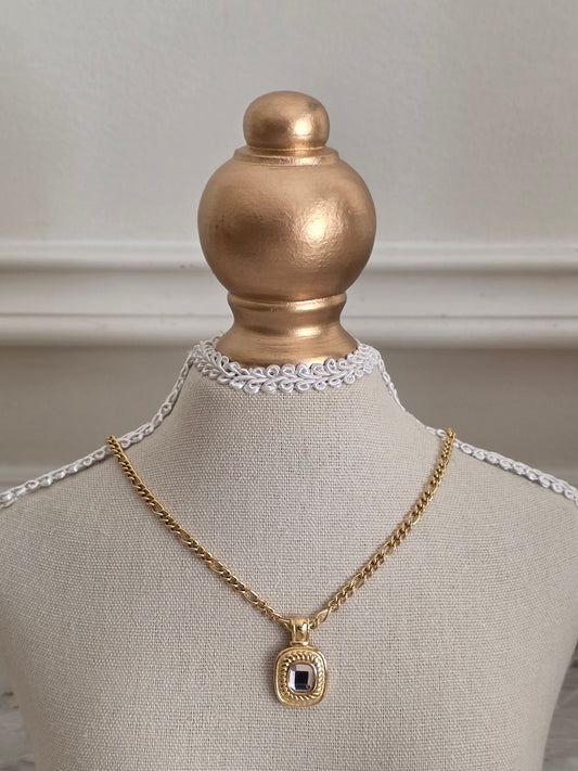 Gold Pink Stone necklace