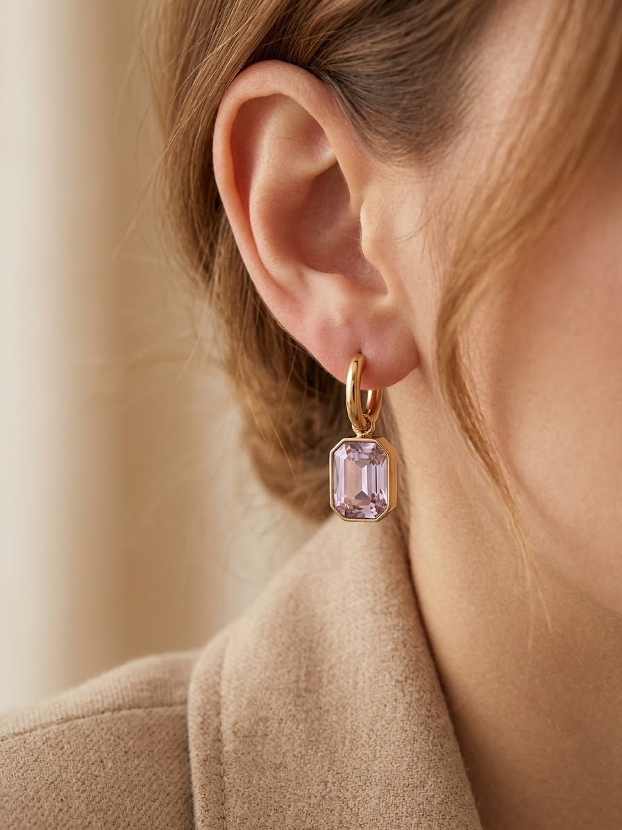 NIRA PINK HOOP EARRINGS
