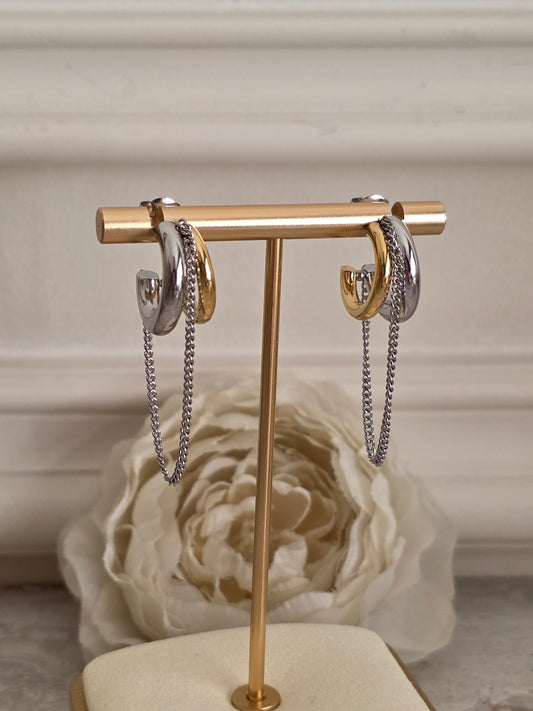 Silver and gold Hoop earrings
