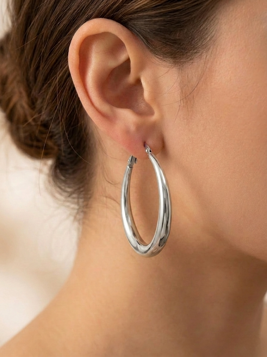VERDA HOOP EARRINGS SILVER