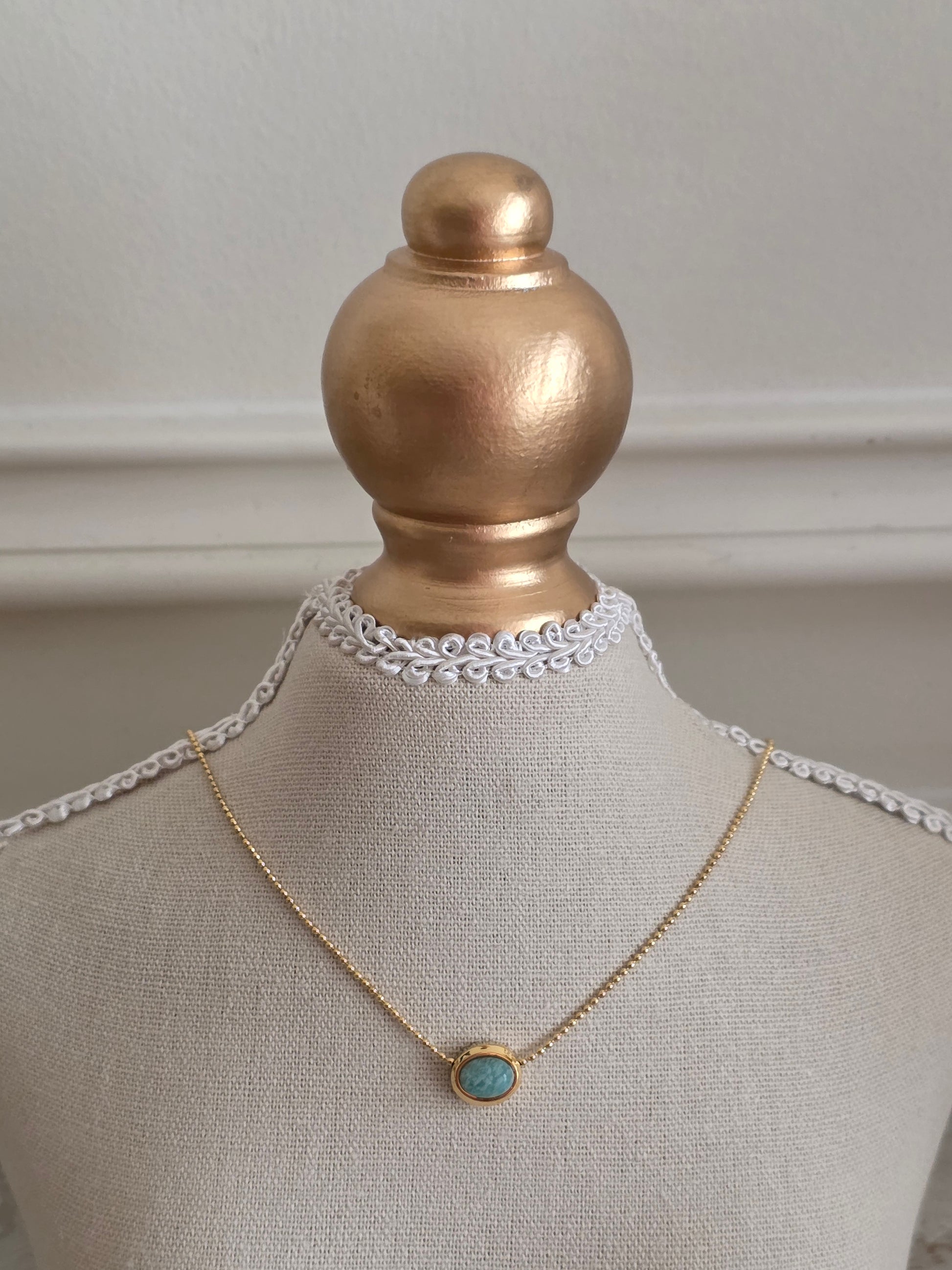 Natural blue stone necklace