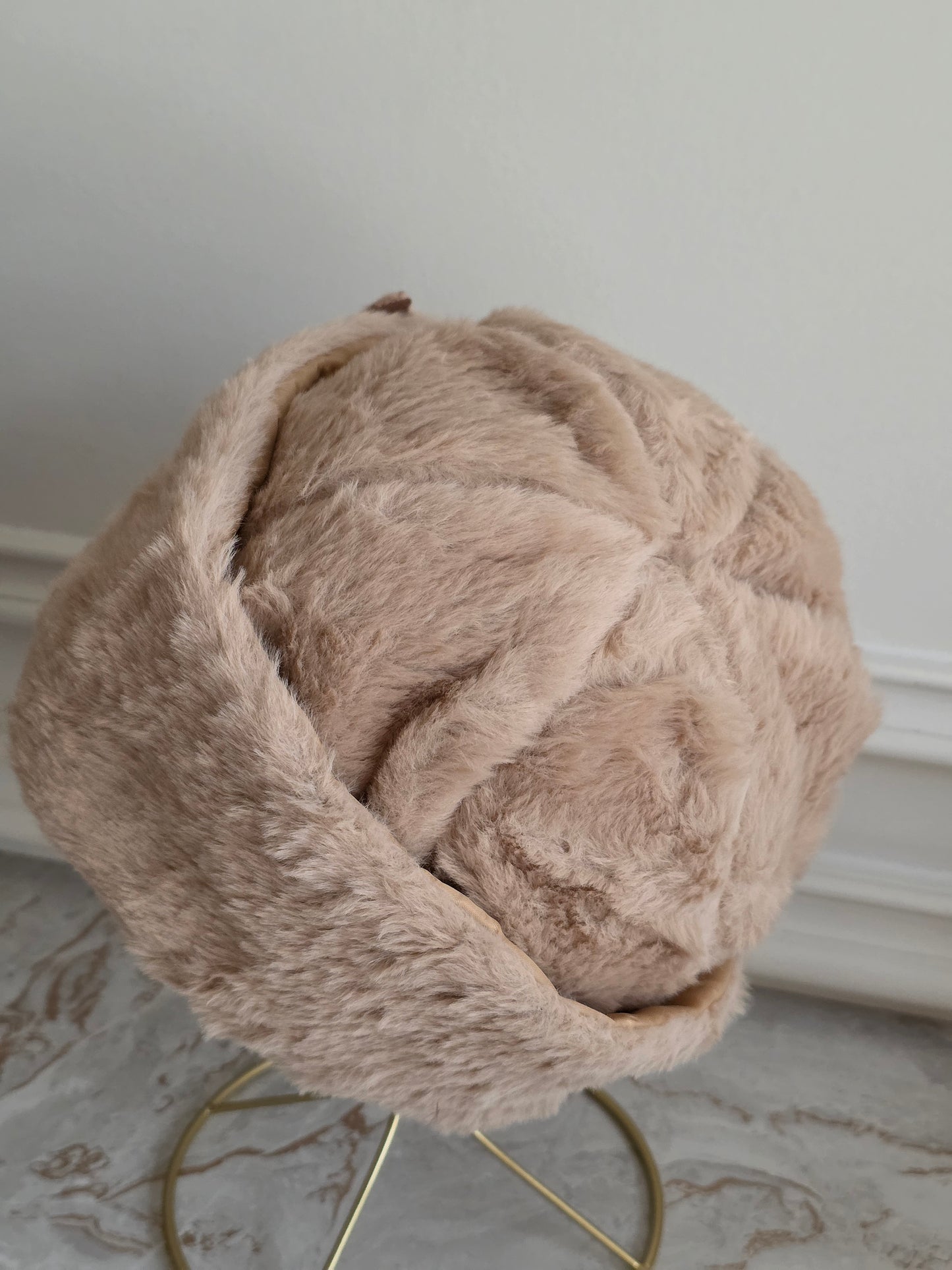 FAUX FUR BERET HAT