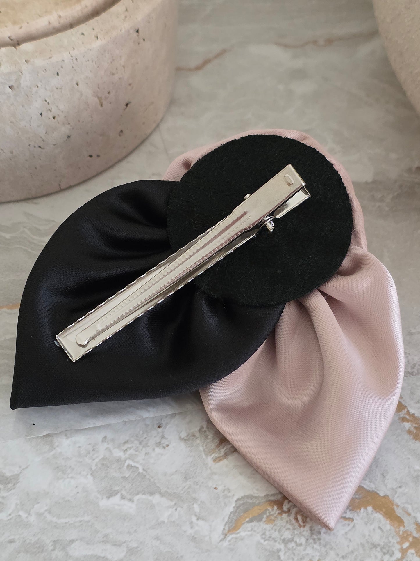 SATIN ROSE HAIR CLIP