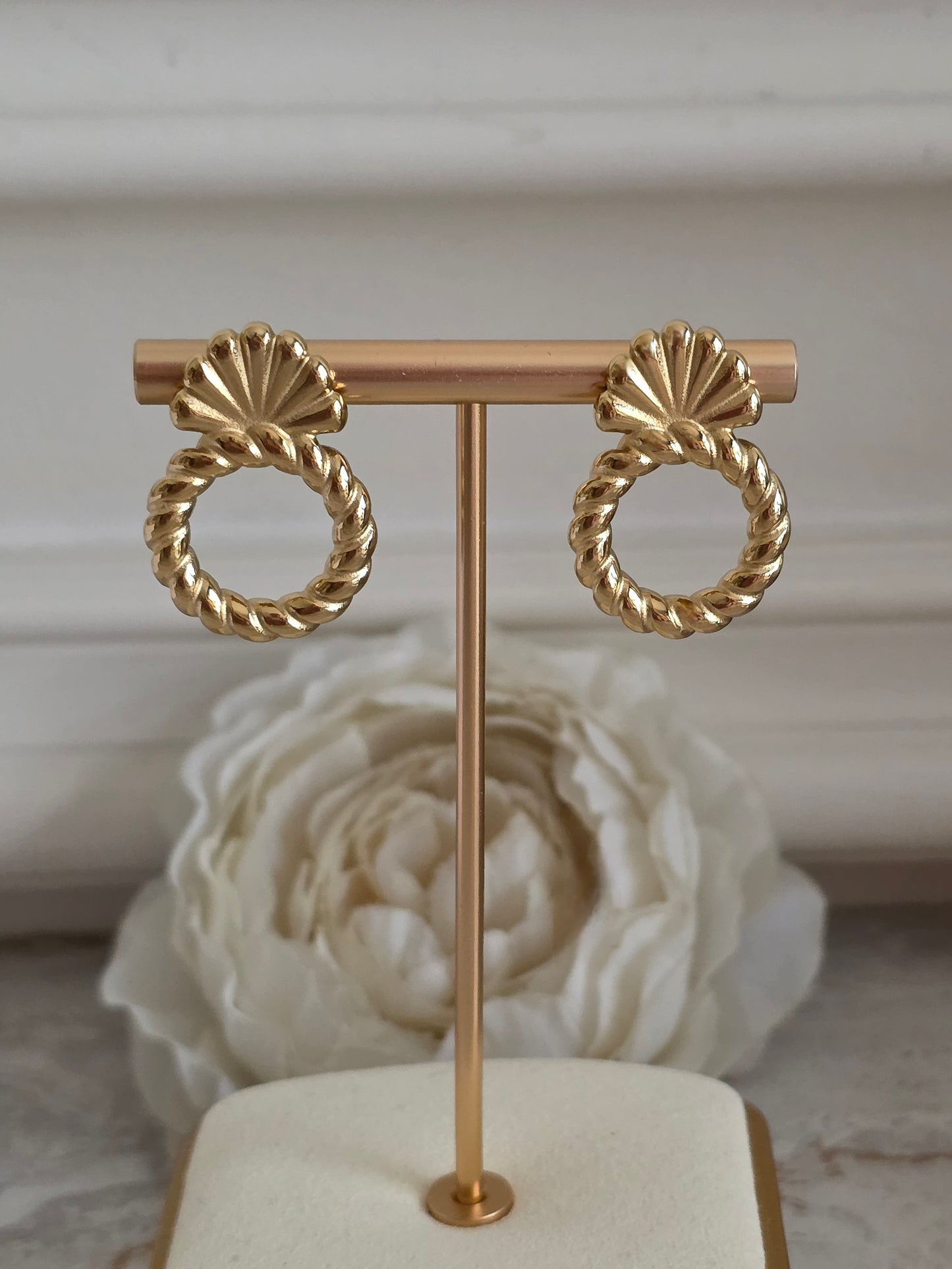 Gold statement earrings