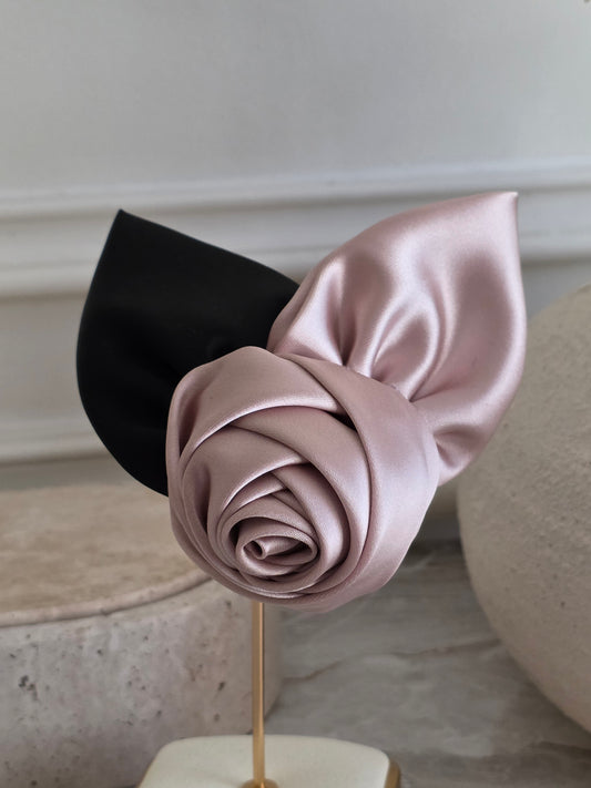 Satin rose hair clip
