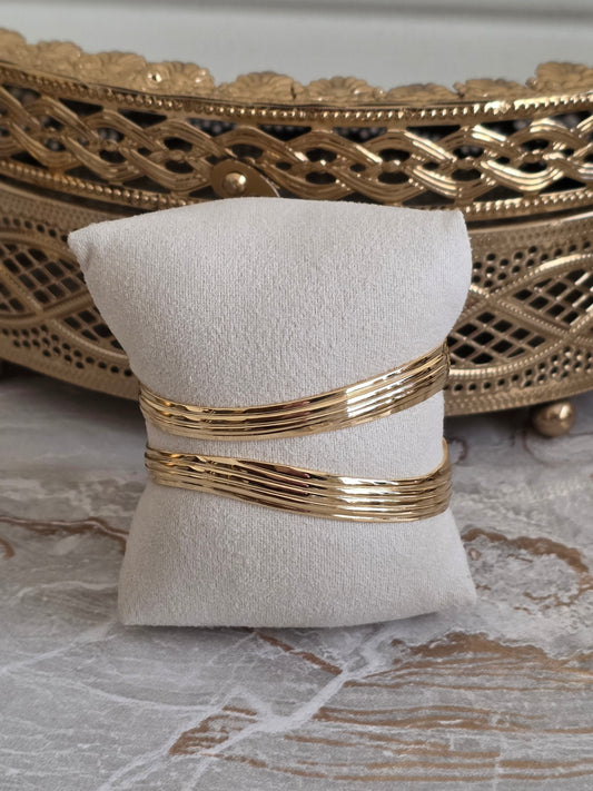textured statement gold cuff bangle