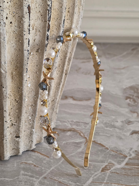starfish peal and crystal headband