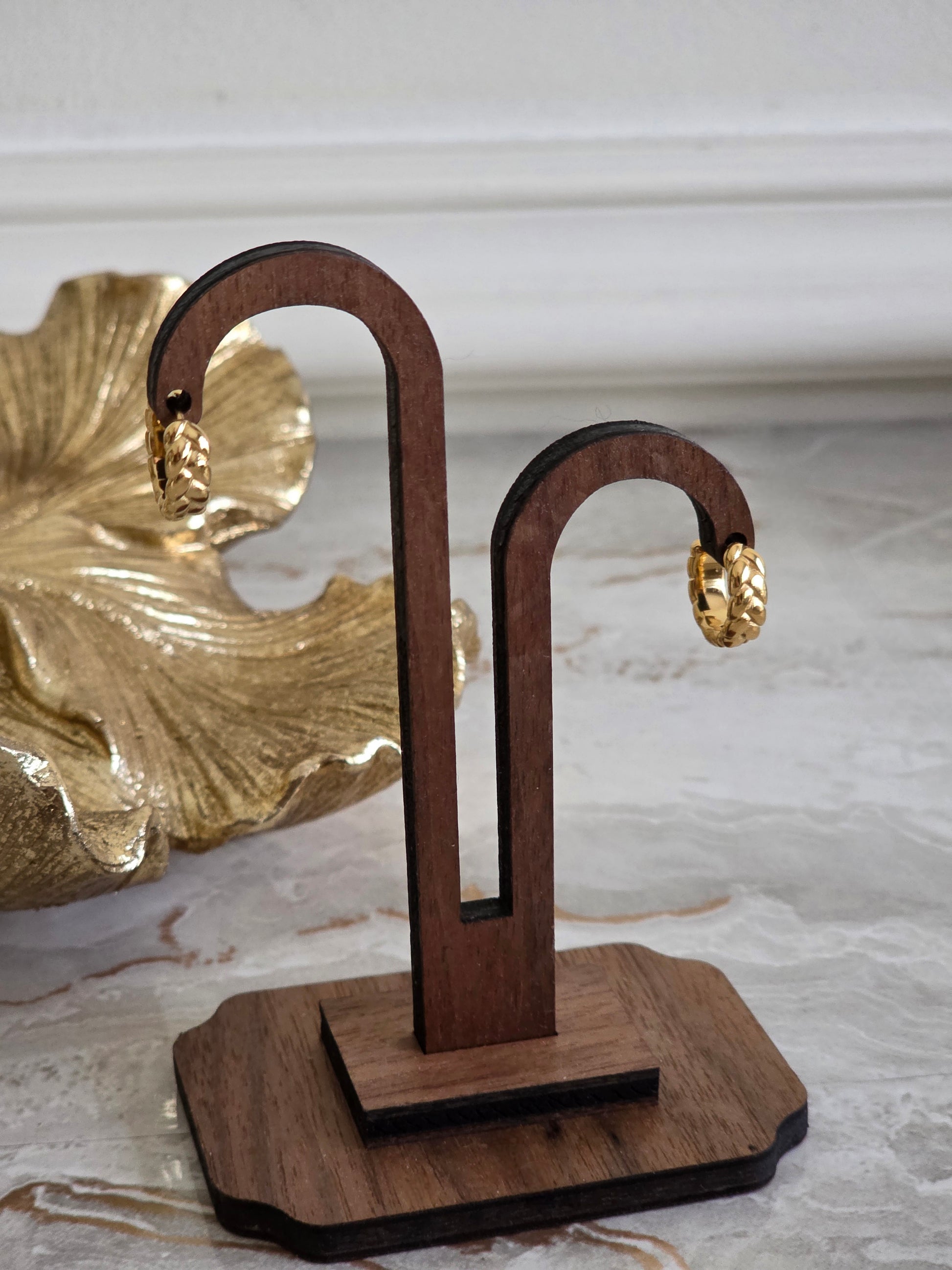 cute mine gold hoop earrings