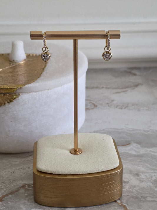 dante cubic zirconia heart hoop earrings