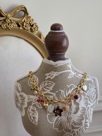 Gold charm necklace