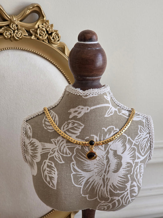 gold statement tiger eye necklace