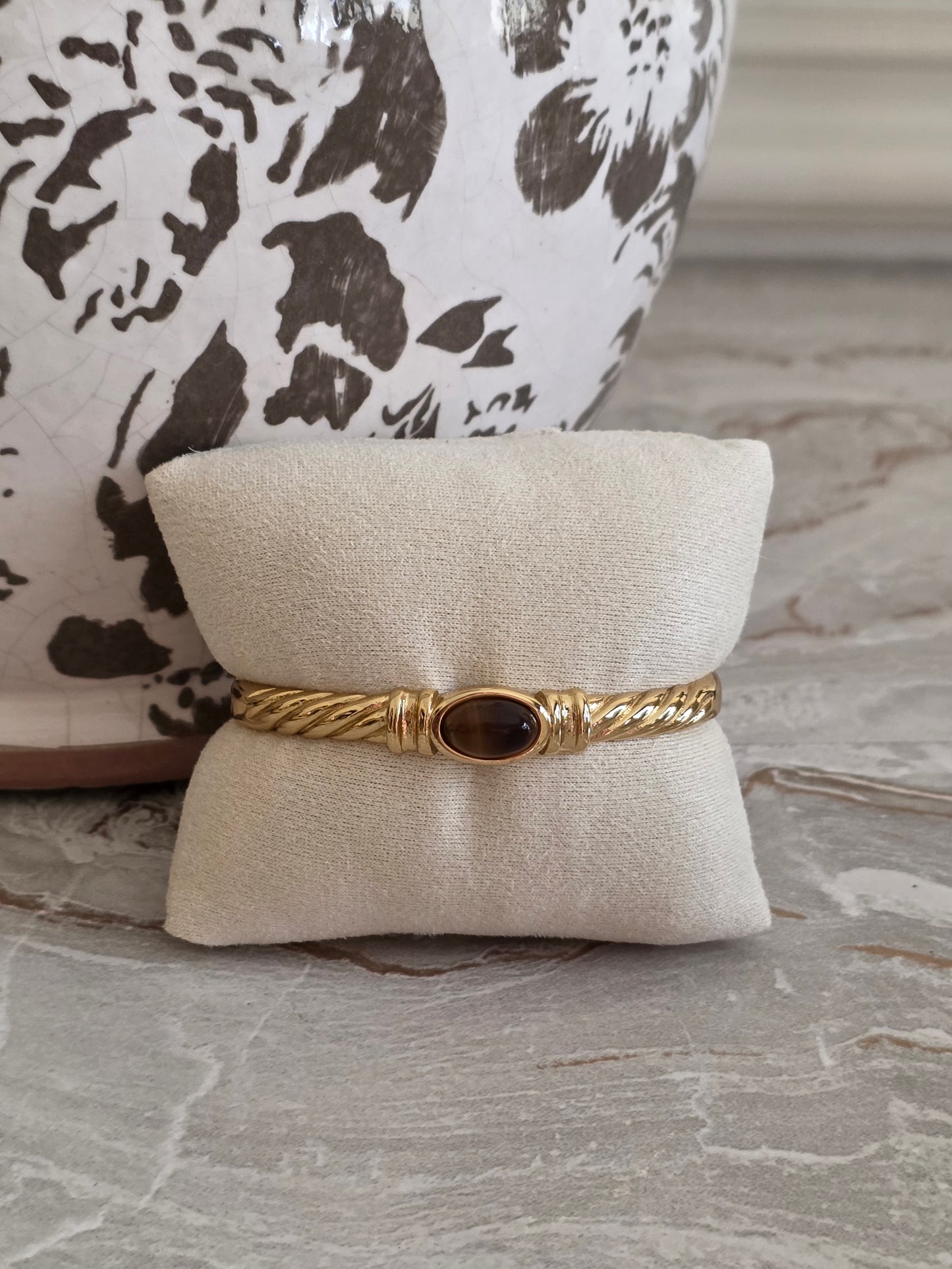 gold tiger eye bangle