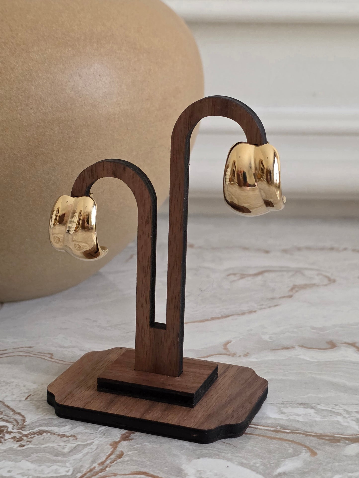 gold statement hoop earrings
