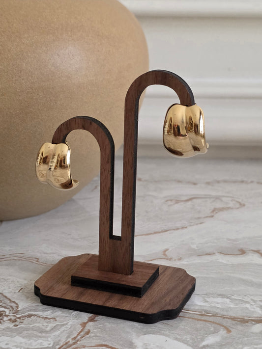 gold statement hoop earrings