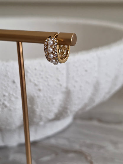 MELIN PEARL HOOP EARRINGS