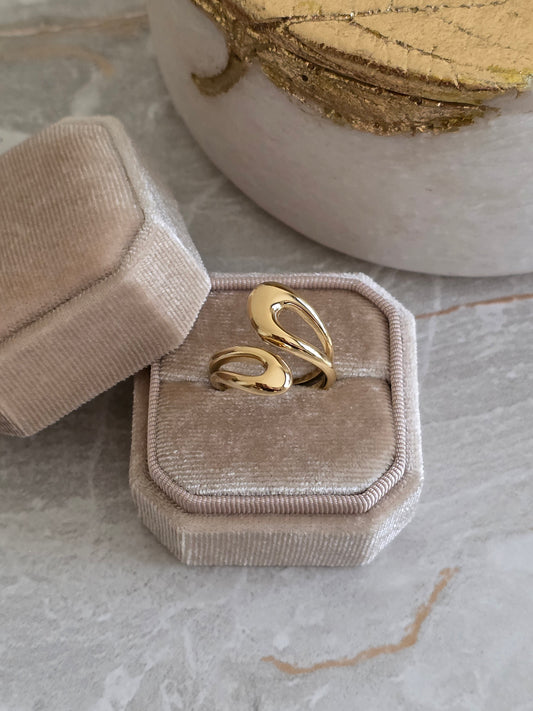 gold adjustable statement ring