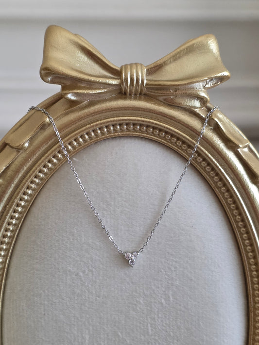 stainless steel cubic zirconia pendant necklace