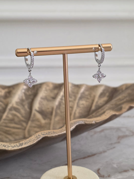 stainless steel clover earrings