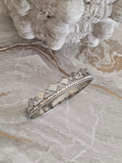 AVA CLOVER BANGLE SILVER