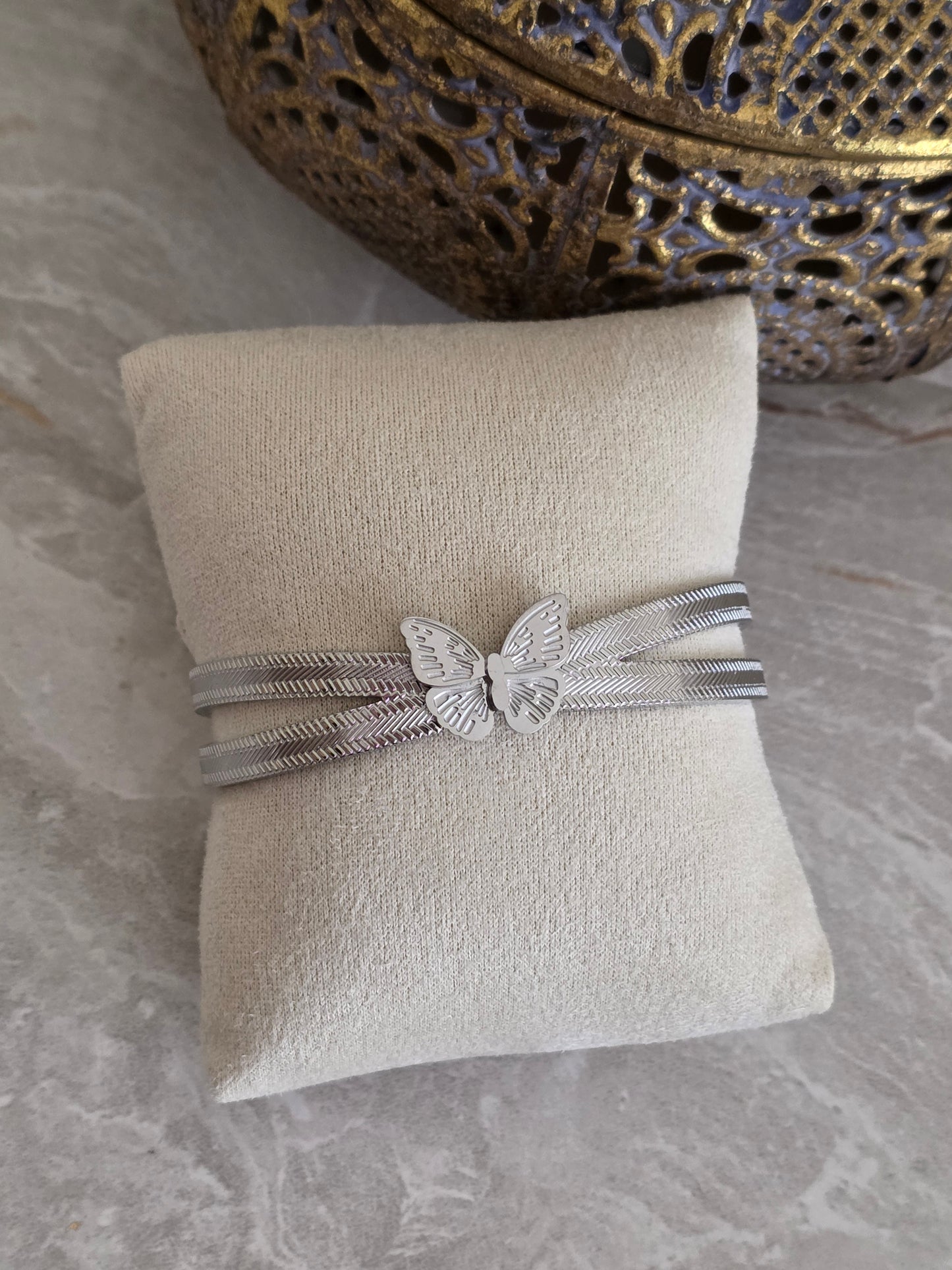 stainless steel butterfly bangle