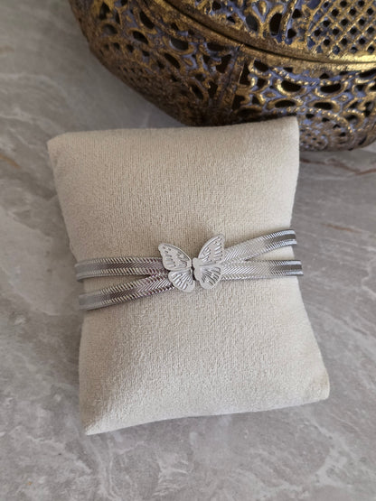 stainless steel butterfly bangle