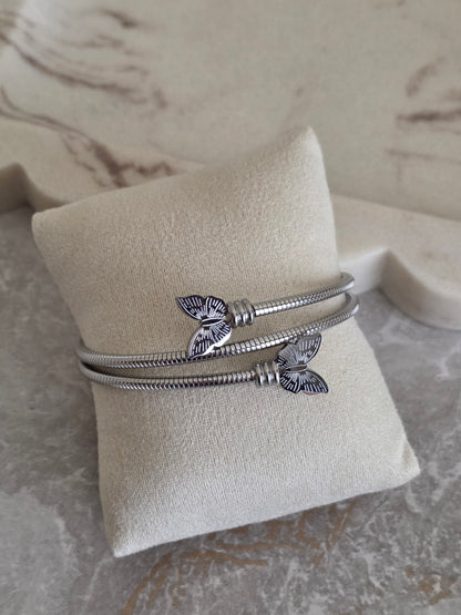stainless steel butterfly bangle