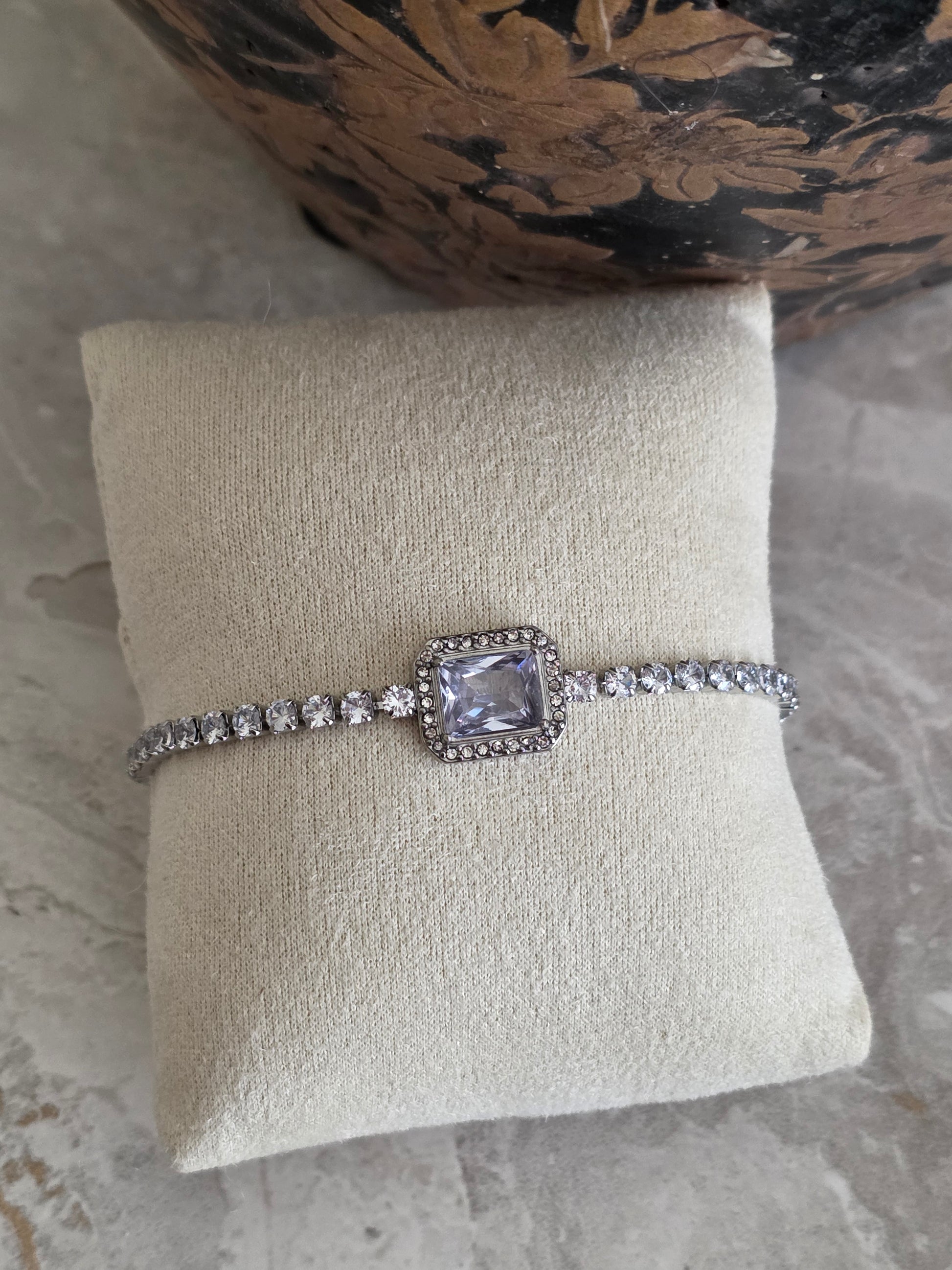 stainless steel cubic zirconia tennis bracelet