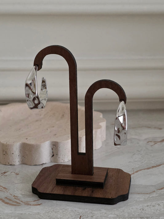 silver statement hoop earrings