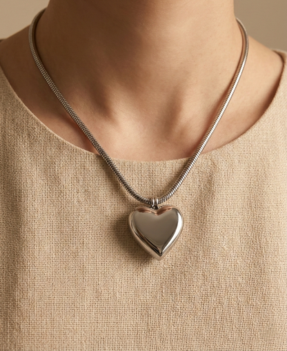BIKEM BUBBLE HEART NECKLACE SILVER