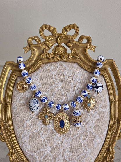 Resin and gold statement necklace