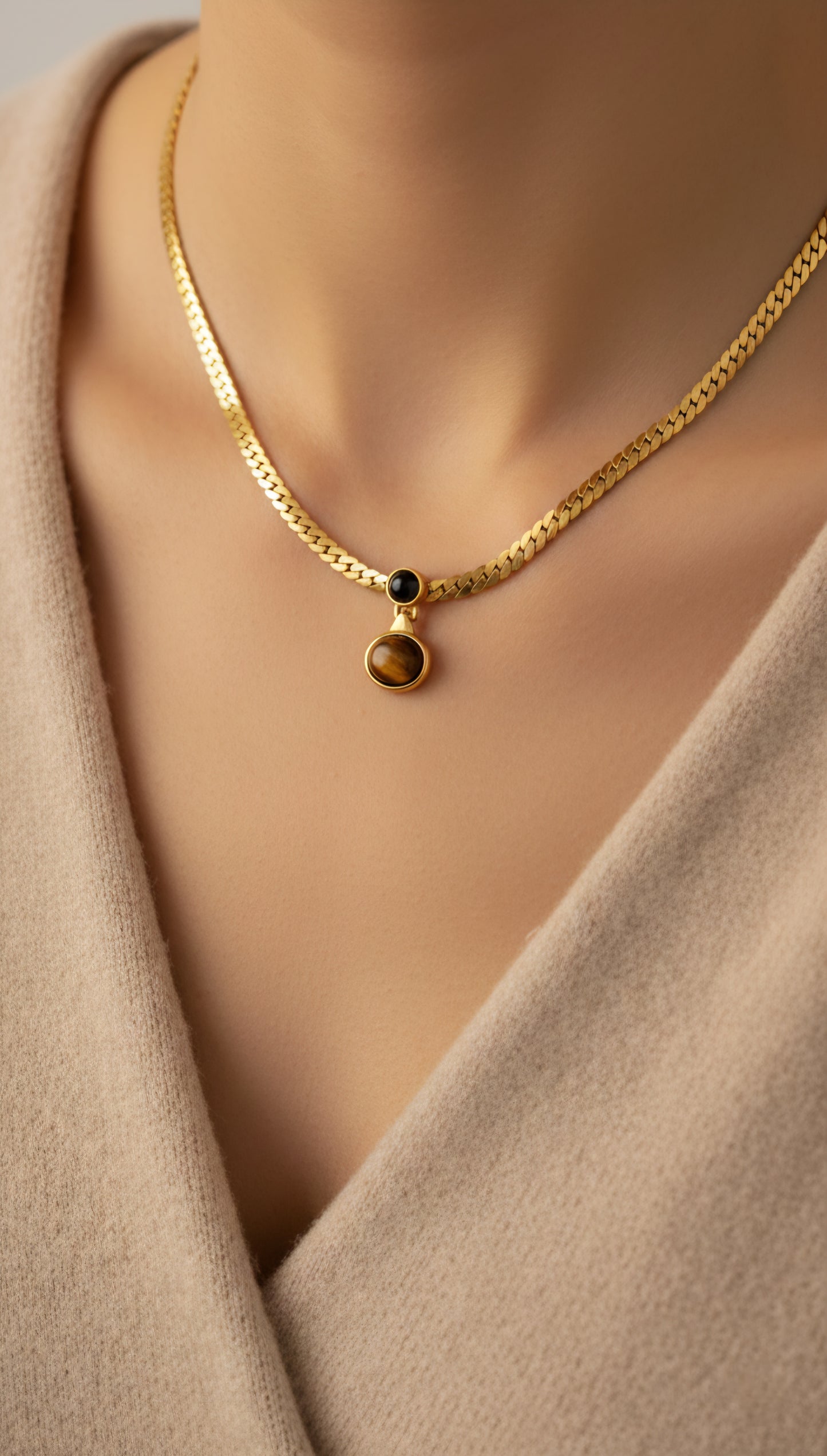 AYDAN TIGER EYE NECKLACE