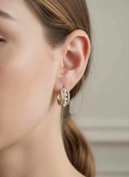 MELIN PEARL HOOP EARRINGS