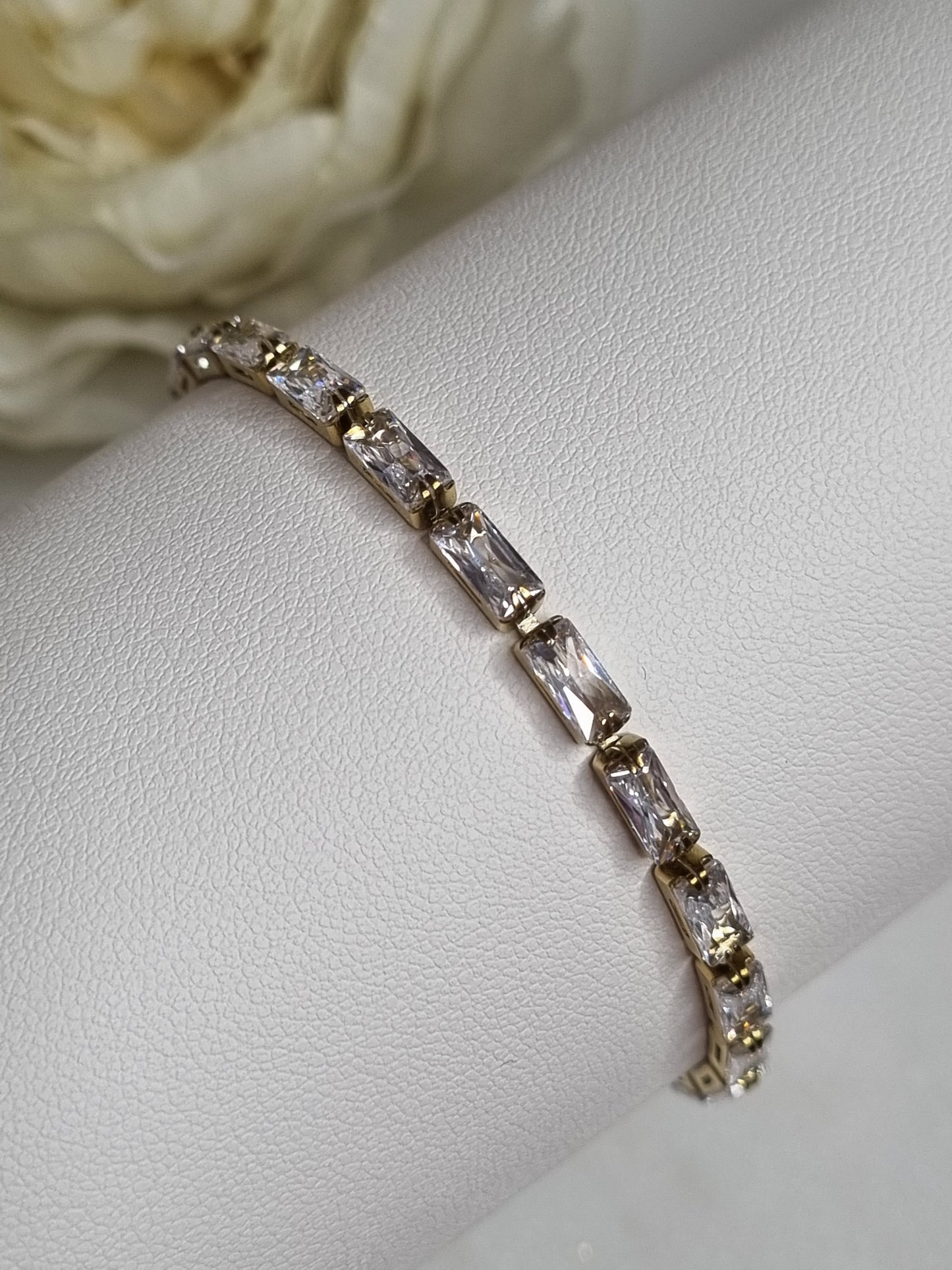 High quality stainless steel 18k gold plated tennis bracelet