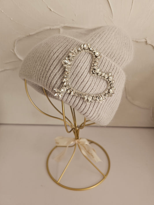 HEART DIAMANTE BEANIE