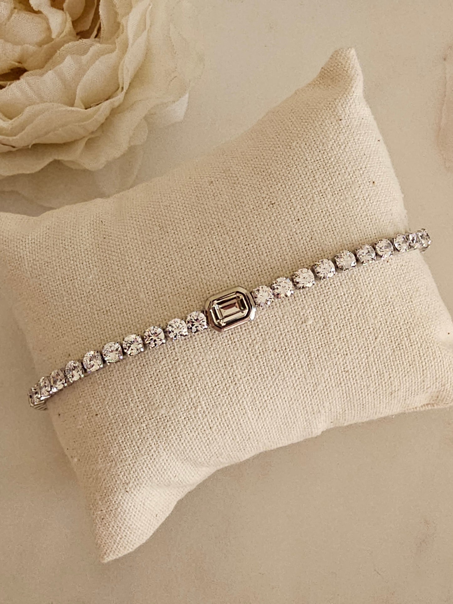 High quality stainless steel gold plated Cubic zirconia tennis bracelet