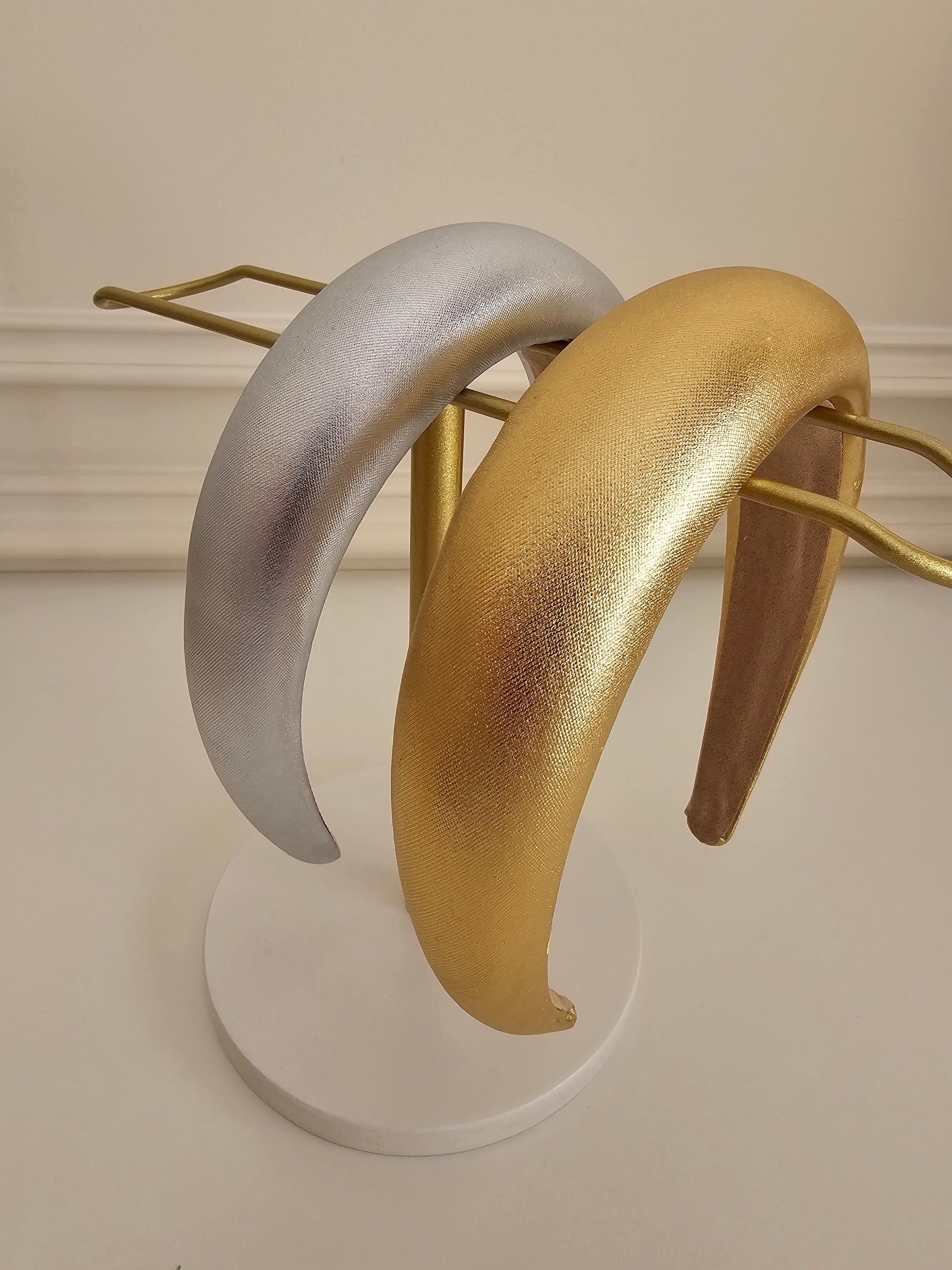 Gold and silver metallic spa headband