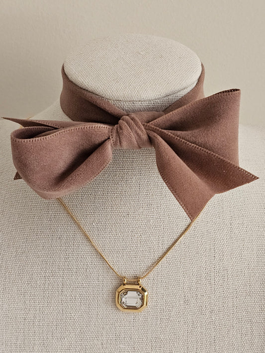 Gold plated stainless steel Cubic zirconia necklace