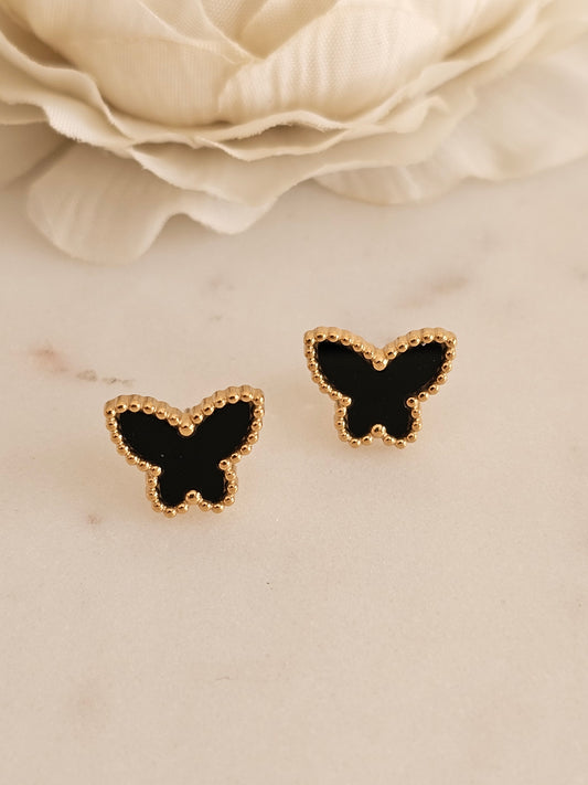 Gold plated stainless steel butterfly earrings