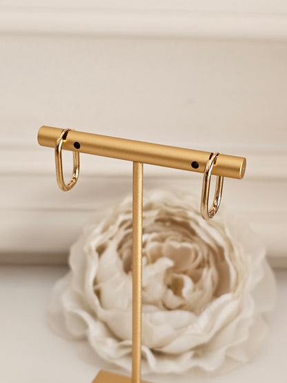 gold plated stainless steel hoop charm earrings
