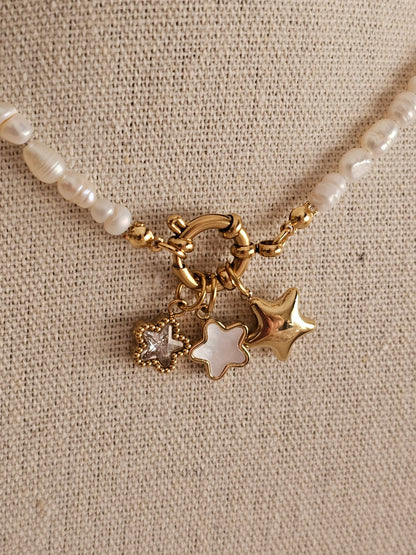 WHITE SHELL STAR CHARM