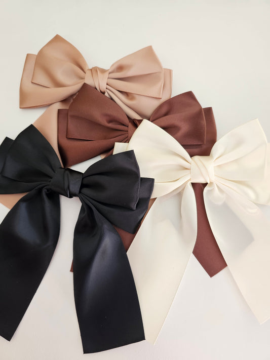 SILK BOW HAIR CLIPS