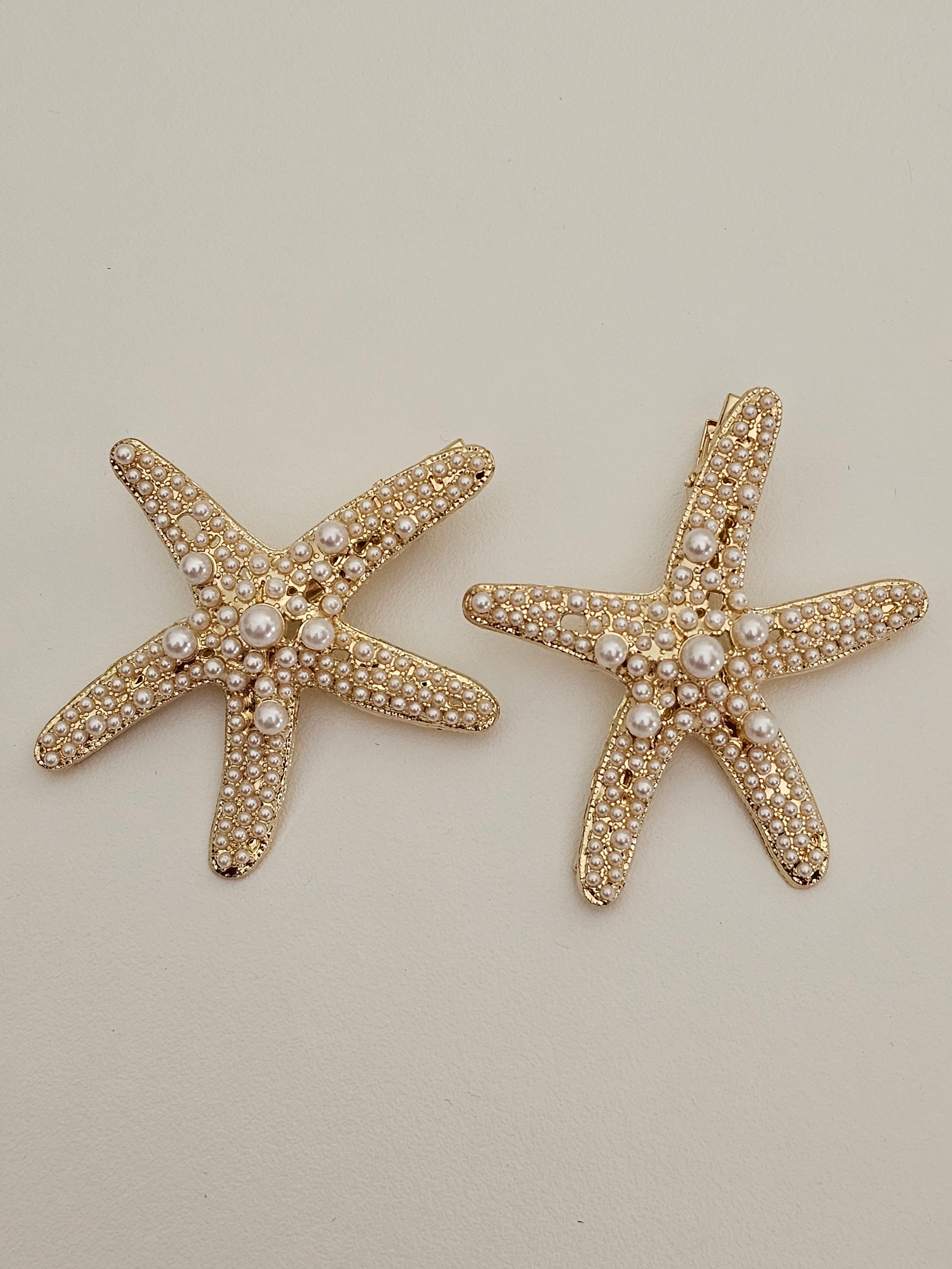 Pearl Starfish hair clips