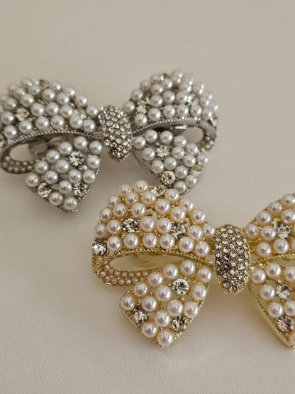 PEARLY BOW HAIR CLIP