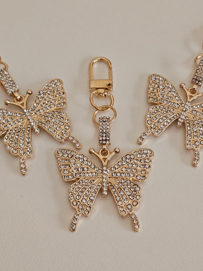 RHINESTONE BUTTERFLY KEYRING
