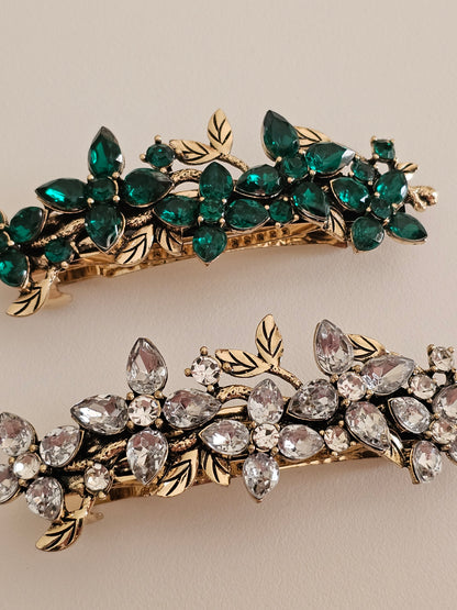 VINTAGE RHINESTONE FLOWER HAIR CLIP
