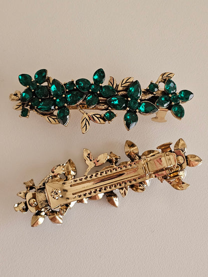 VINTAGE RHINESTONE FLOWER HAIR CLIP