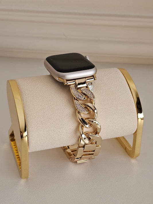 stainless steel chunky chain apple watch band