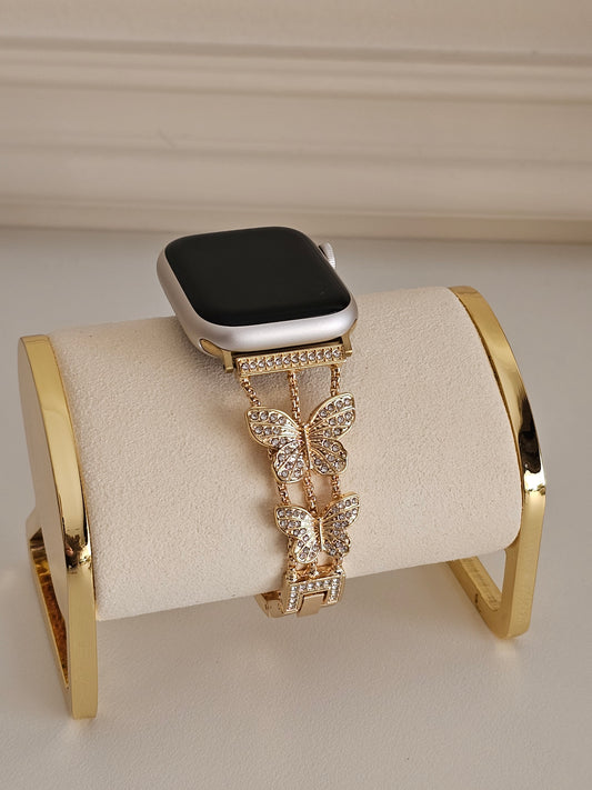 Stainless steel butterfly apple watch band