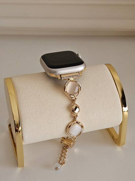 stainless steel natural stone apple watch band