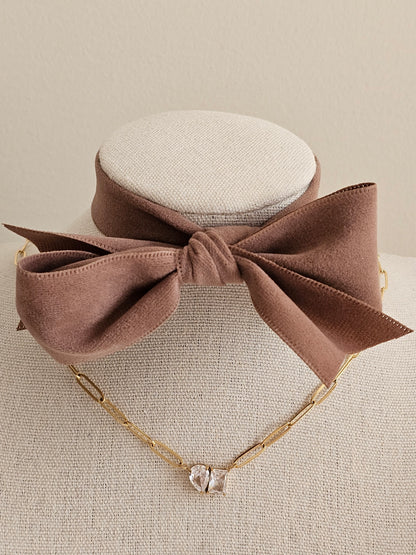 Gold plated Cubic zirconia paper clip necklace 
